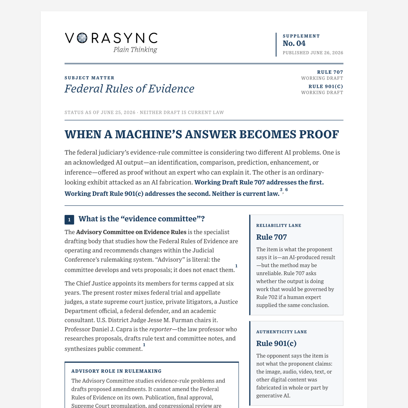 Sample first page of Plain Thinking Supplement 04