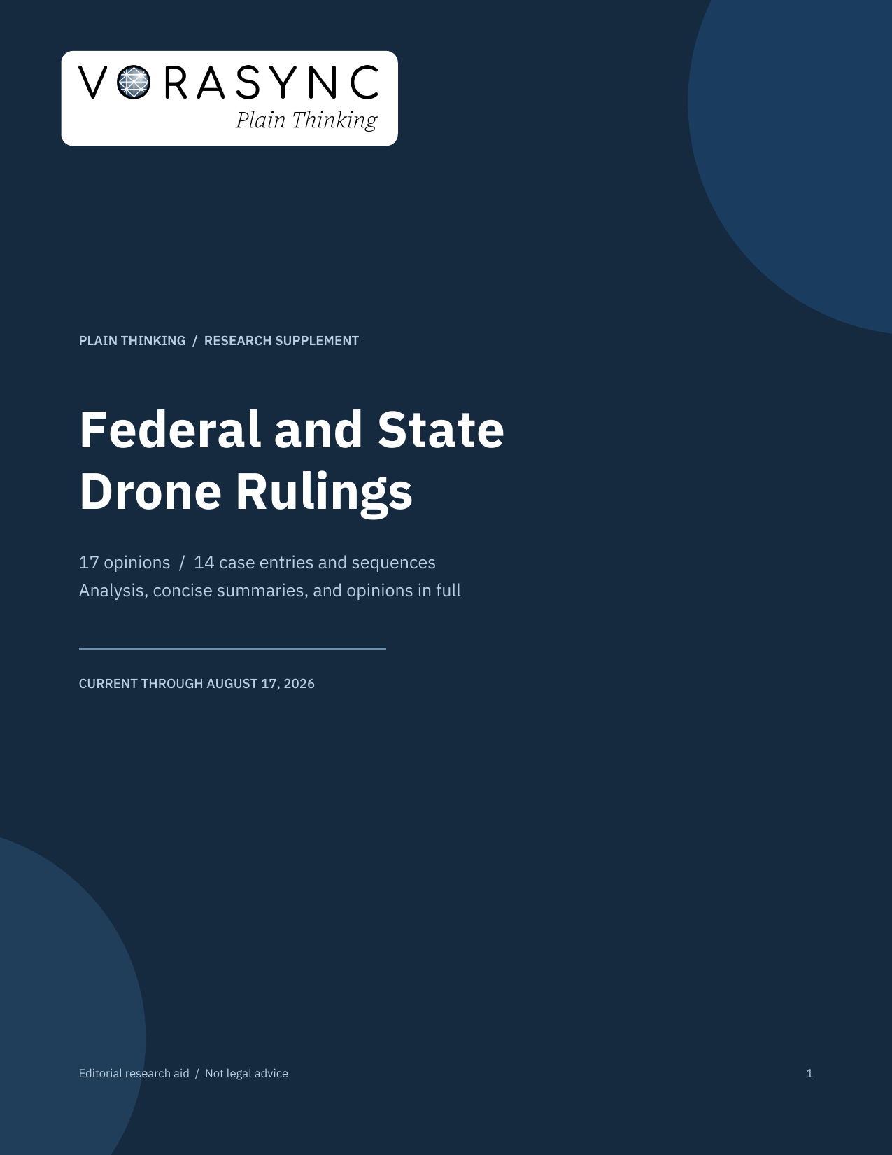 Cover of Federal and State Drone Rulings, Plain Thinking Supplement 09
